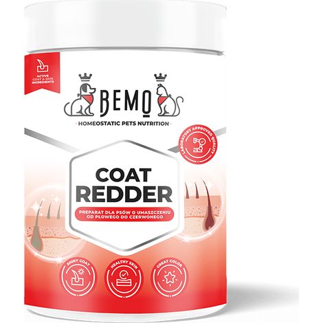 Bemo Coat Redder - un suplemento que intensifica el color rojo del pelaje de los perros 150 g