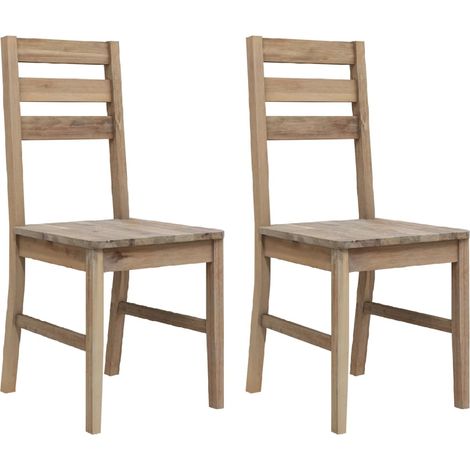Lot de 2 Chaises  Chaises de salle à manger Chaise de cuisine  Bois d'acacia solide 33856 (1/5)