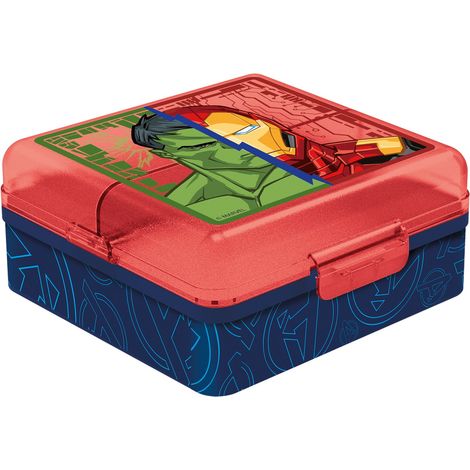 TATAWAY Marvel Sandwich Box Avengers per bimbi in plastica senza BPA lavabile