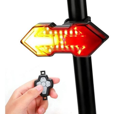 Télécommande sans fil clignotant feu arrière charge USB voyant d\'avertissement de cyclisme de nuit étanche (1/4)