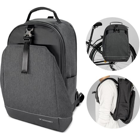 Wozinsky Fahrradgepäckträger Fahrradrucksack mit Rahmen 2in1 30l schwarz (1/5)