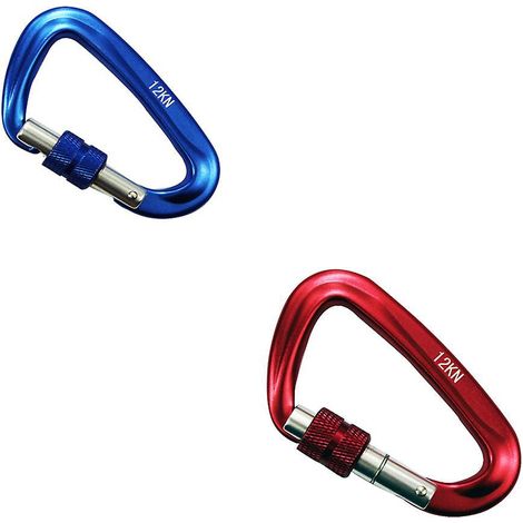 mousqueton Bleu Et Rouge En Deux Parties, Grand Mousqueton Avec Porte-cls, 12 Kn (1223 Kg) Pour Scuriser Les Animaux Domestiques, Balanoire, Extri (1/5)