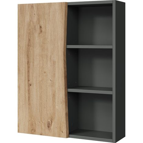 Armario de baño Willow, Artesano, 56 x 70 cm con 3 compartimentos abiertos, Vicco (1/5)