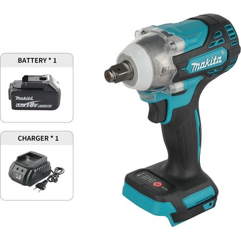 Boulonneuse à Choc Sans Fil 18V Makita DTW300, Clé à Choc Brushless 330 Nm avec Batterie 6.0Ah, Outil Pneumatique pour Automobile et Industrie (1/5)