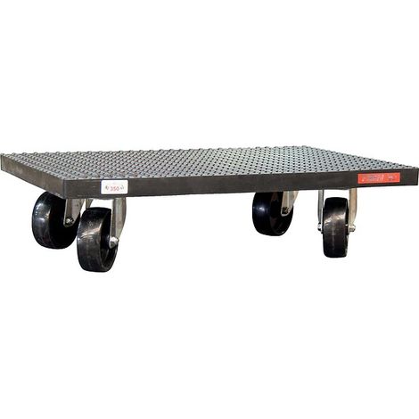 Plateau roulant bois enrobé de caoutchouc antidérapant - Dimensions 600x400mm - Charge Max 350kg - Roues Nylon - 860000318