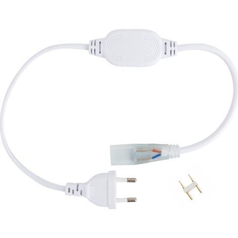 Câble Rectificateur Courant pour Ruban LED 220V Coupe 25/100 cm IP67 14 mm