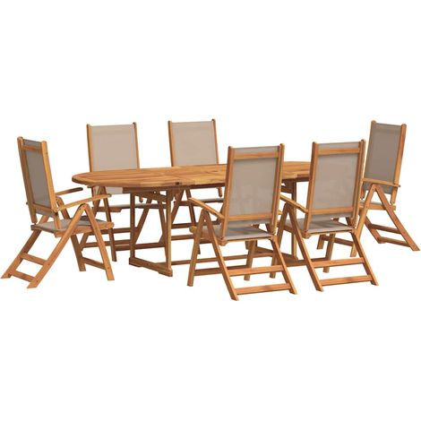 Maison Exclusive - Set Pranzo da Giardino 7pz Legno Massello di Acacia e Textilene