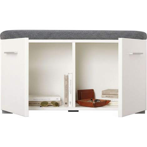 Garderobenschrank Cannole, ein Regal, 2 Türen, 2 Fächer, 79x35x45h cm Weiß