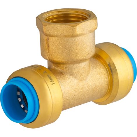 Conector automático universal en T TOUT PUSH Ø16 Hembra al centro (1/2) (1/3)