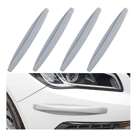 BRAVIX Universelle Bande de Caoutchouc de Pare-Chocs de Voiture 4PCS Protections Flexibles pour Pare-Chocs Avant Arrière Protection Contre Rayures Bande de Protection Anti-frottement Pare-Chocs(Gris) (1/5)