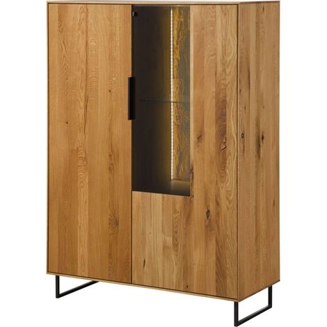 Highboard Wildeiche 103x43x145 natur geölt LINDAU 16