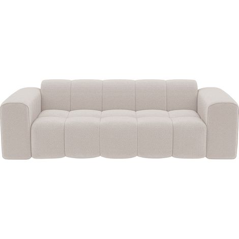 Divano 3 posti in ciniglia beige CALESO di Maison Céphy (1/4)