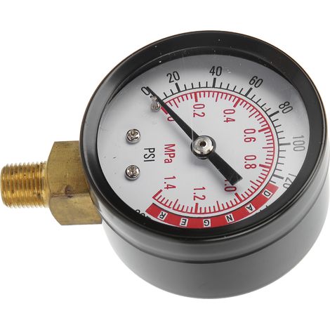 Y50 Radialdruckmessgerät mit rundem Zifferblatt für Luft, Öl und Wasser, 1/8 Zoll NPT, 0–1,4 MPa, 0–200 psi (1/5)