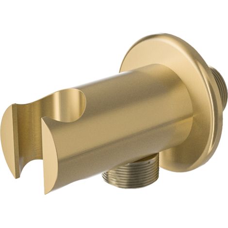 Soporte alcachofa oro mate de pared redondo con rosca de Valaz (1/2)