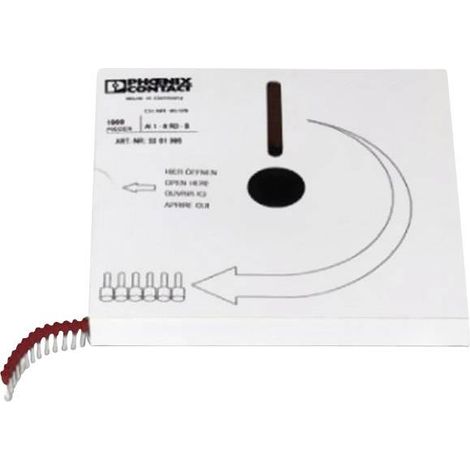 Embout simple d'extrémité de câble Phoenix Contact AI 1,5 - 8 RD-B 3201592 1.5 mm² x 8 mm partiellement isolé rouge 100