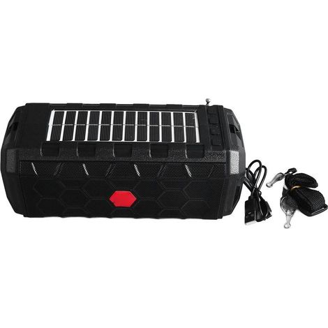 Panneau de haut-parleur Solar Bluetooth étanche 1200mAh Fonction radio de la lampe de poche brillante Portable (1/5)