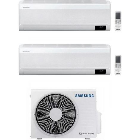 Climatiseur réversible Dual-split SAMSUNG Windfree 9000 + 9000 BTU R32 Wifi Blanc - Standard A+++
