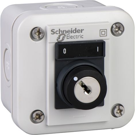 Schneider – Boite à boutons Harmony XALE XB7 D=22mm – Sélecteur clé 2 positions – Blanc – Pour installations électriques professionnelles