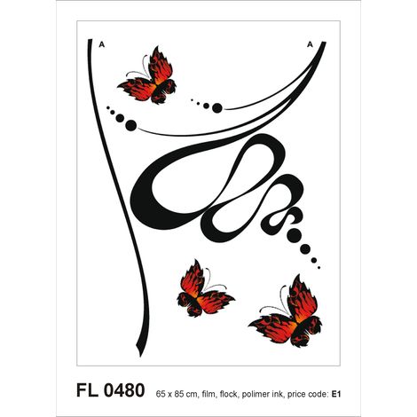 sticker mural papillons noir et orange - Sanders & Sanders