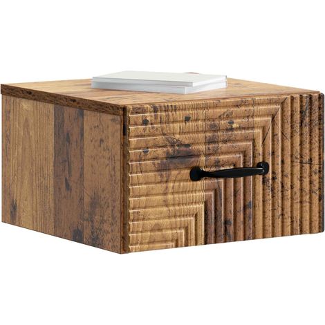Maison Exclusive - Mobiletto da notte a muro 2 pcs Legno antico 34,5 x 33 x 20 cm