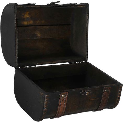 Boîte à bijoux vintage en bois, rangement compact à plusieurs compartiments pour bracelets, broches, boucles d'oreilles, colliers et bagues - Organisateur décoratif de bureau (1/5)