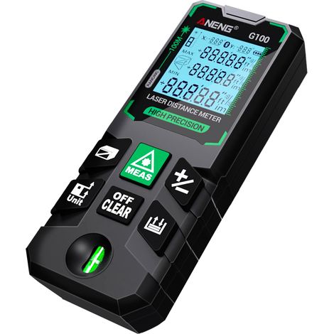 Télémètre laser intelligent haute précision ANENG G100, télémètre laser vert, 30 mémoires de stockage, étalonnage autonome, outil multifonction (1/2)