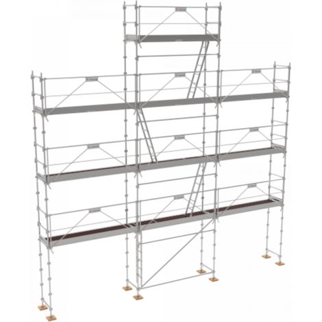Lot Echafaudage fixe de façade R200 Record Pignon 88m² (alu/bois) Tubesca Comabi