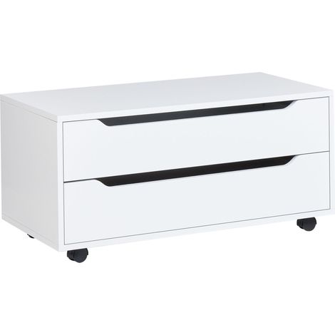 Bathroom Cabinet OSASCO with Wheels 80 cm White