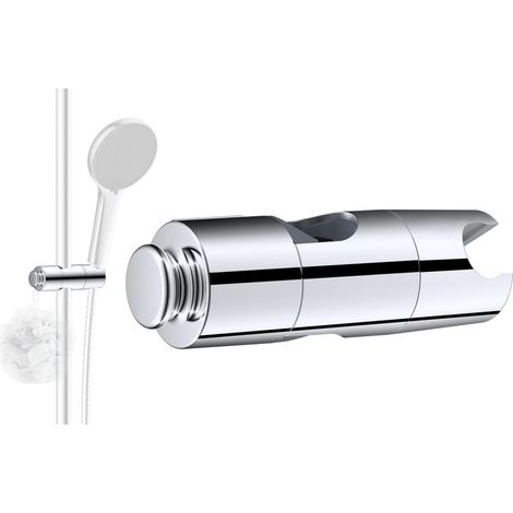 Support de pommeau de douche de rechange, universel, réglable, avec 1 crochet, convient aux pommeaux de douche (19 à 23,5 mm) et aux rails de douche (18 à 25 mm), en ABS, chromé (1/5)