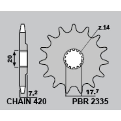 Piñón trasero PBR JTR1798 de 47 dientes para Yamaha YZ 65, de acero, duradero y resistente.