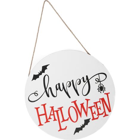 Halloween-Dekorationsschild für den Innenbereich „Willkommen“ Fledermaus, weiß (ohne Knoten) (1/5)