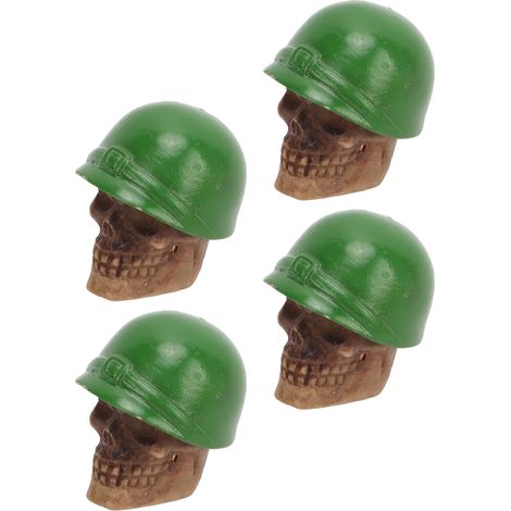 Lot de 4 bouchons de valve de pneu style crâne, anti-oxydation, universels pour voitures, camions, vélos et motos (vert). (1/5)