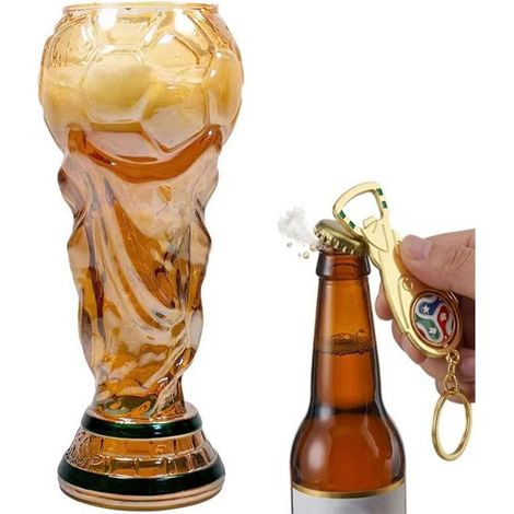 Verre à bière Coupe du Monde 2026 capacité 500 ml design emblématique du trophée verre premium de qualité supérieure pour collection et dégustation couleur ambre (1/5)