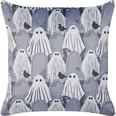 Dekokissen FANATE Samtstoff 45 x 45 cm Grau Abstraktes Muster