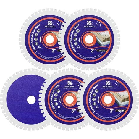 Hartmetall-Sägeblatt 75mm für Holz, Kunststoff, Gipsplatten (5 Stück) (1/5)