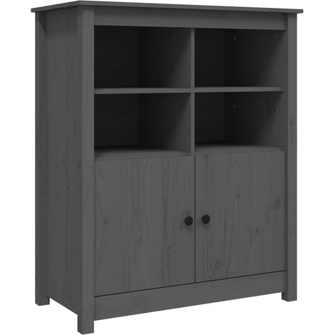 Credenza buffet cassettiera mobile contenitore organizer cucina soggiorno soggiorno 83 x 41,5 x 100 cm legno massello di pino grigio 020031806