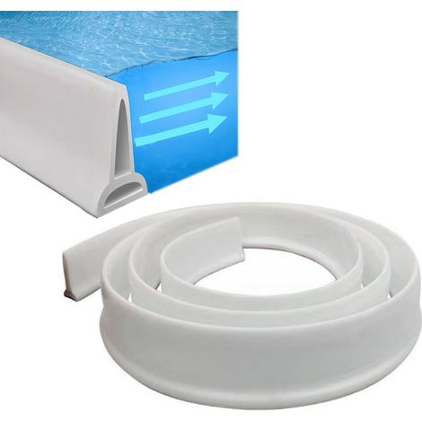 Bande d'étanchéité pour receveur de douche, Barrière d'eau pliable – Joint autocollant en silicone – Résistant à la corrosion et à la moisissure – Pour douche, baignoire et cuisine, 2m (1/5)