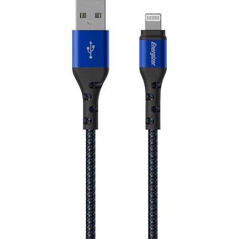 Câble métal / nylon tressé - Lightning - 2m - blue Energizer (1/4)