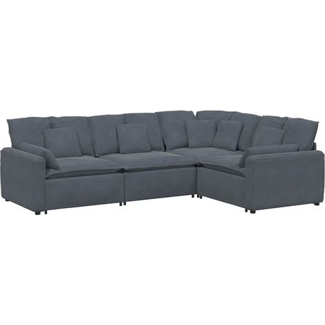 Sofá modular con cojines terciopelo gris oscuro vidaXL (1/5)