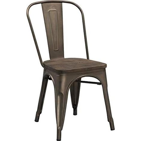 Silla metal oxido tapa madera pack 4 unidades (1/3)