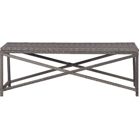 vidaXL Gartenbank 120 cm Poly Rattan Grau