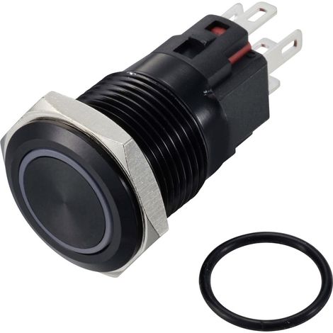 TRU COMPONENTS TC-12647452  Druckschalter 250 V/AC 3 A 1 x Aus/(Ein) IP65 Blau rastend Aluminium, el
