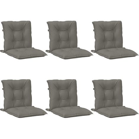 vidaXL Lowback Chair Cushions 6 pcs Melange Dark Grey 100x50x7 cm Fabric