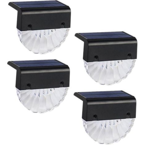 Lampes solaires extérieures pour terrasse, lampes pour marches en coquille, paquet de 4 (1/4)