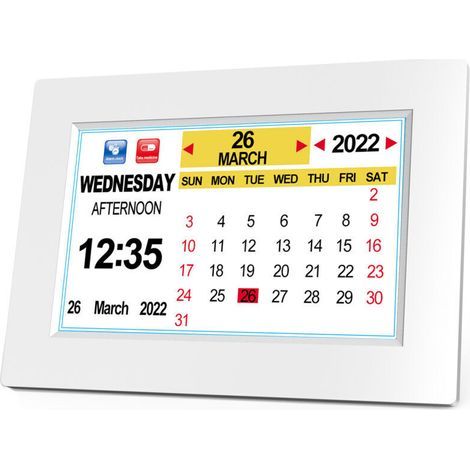 8 Pouce LCD Horloge Numérique Calendrier Auto Dimming 12 Langues HD Display Rappel pour Alzheimer Les Personnes âgées et Les Enfants (1/4)