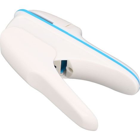 Agrafeuse sans agrafes portable, gain de temps et d'effort, idéale pour la maison, l'école et le bureau. Capacité : 8 feuilles A4 (blanche). (1/5)