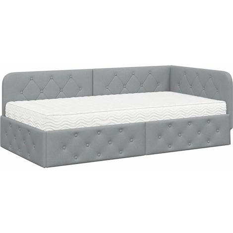 Maison Exclusive - Estructura de cama en esquina Gris Claro 90 x