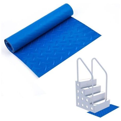 0.9x1m Tapis Echelle Piscine, Tapis Escalier Piscine Tapis de Protection pour Échelle de Piscine Tapis d'Escalier Antidérapant Tapis d'Échelle(Bleu) (1/3)