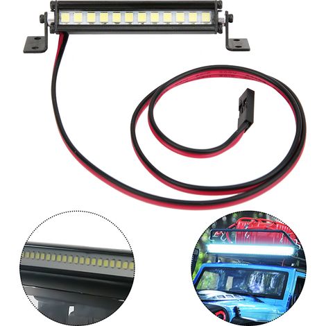 Barre lumineuse LED miniature 12V pour voiture RC, compatible TRX-4 Scx10 1/10 4x4 Crawler, éclairage toit noir (1/5)