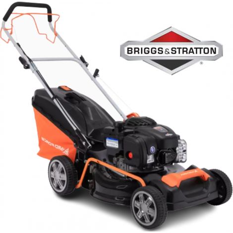 Tondeuse thermique autopropulsée 46cm – Moteur Briggs & Stratton 125cc – Bac de ramassage 55L – 7 hauteurs de coupe réglables (1/4)
